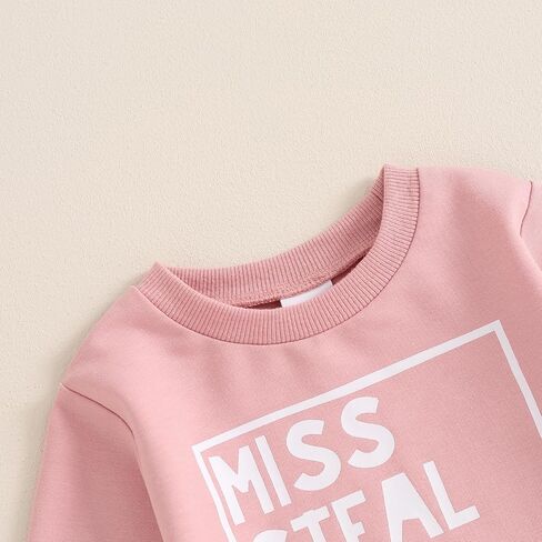 Sejardin Toddler Baby Girl Fall Clothes Infant Outfit Letter Print Long Sleeve Pullover Sweatshirts and Jogger Pants Set in Saudi Arabia