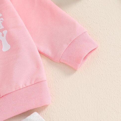 Toddler Baby Girl Fall Clothes Infant Outfit Letter Print Long Sleeve Pullover Sweatshirts and Jogger Pants Set in Kuwait