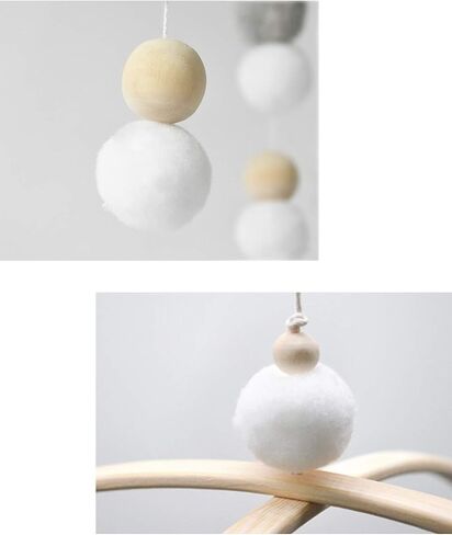 AONTUS Baby Crib Mobiles Wooden Wool Beads for Children Boys Girls Babies Bed Room Decoration Pendant (White Ash Leaves) in Saudi Arabia