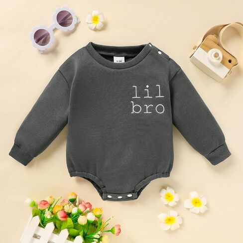 GRNSHTS Newborn Baby Boy Outfit Long Sleeve Oversized Romper Toddler Boy Coming Home Outfit Baby Boy Fall Winter Clothes in Saudi Arabia