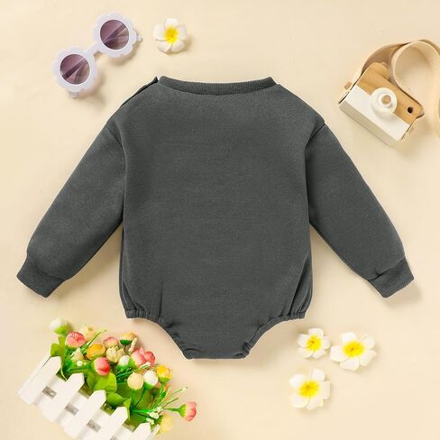 GRNSHTS Newborn Baby Boy Outfit Long Sleeve Oversized Romper Toddler Boy Coming Home Outfit Baby Boy Fall Winter Clothes in Saudi Arabia