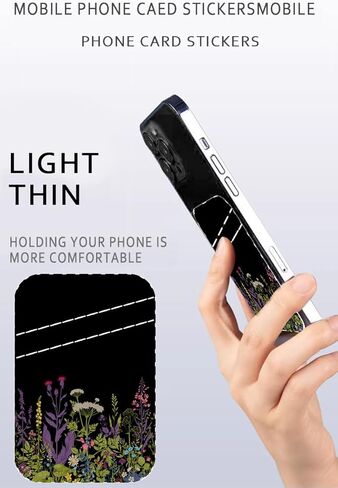 حامل بطاقة الهاتف، محفظة جلدية لطيفة للهاتف، محفظة لاصقة لبطاقة الائتمان بجيب مزدوج، متوافقة مع معظم الهواتف المحمولة، زهرة زرقاء لطيفة in Kuwait