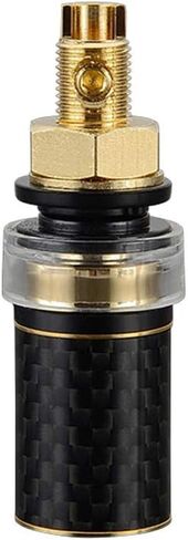 Audiocrast 4X HiFi Speaker Binding Post Connectors Copper Audiophile Banana Plug Socket Banana Jack 4MM Amplifier Speaker Terminals M8 Threaded Insulated Hi-end Audio Video Cable Plugs-Long in Saudi Arabia