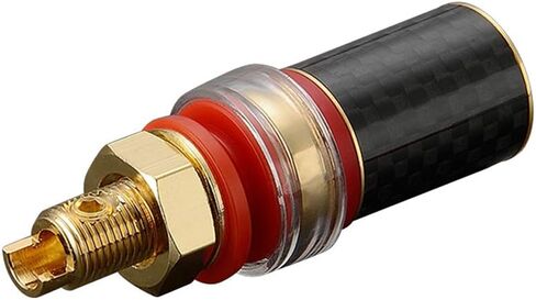 Audiocrast 4X HiFi Speaker Binding Post Connectors Copper Audiophile Banana Plug Socket Banana Jack 4MM Amplifier Speaker Terminals M8 Threaded Insulated Hi-end Audio Video Cable Plugs-Long in Saudi Arabia
