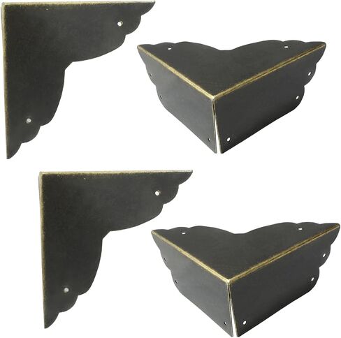 8Pcs Black Metal Corner Protector,2.76''x2.76'' Box Corner Protectors,Decorative Metal Corner Guards,Antique Edge Cover with Mounting Screws in Kuwait