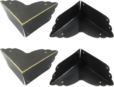 8Pcs Black Metal Corner Protector,2.76''x2.76'' Box Corner Protectors,Decorative Metal Corner Guards,Antique Edge Cover with Mounting Screws in Kuwait
