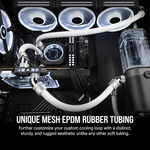 CORSAIR Hydro X Series XT Softline Mesh Tubing - Easily Cut to Length - Durable EPDM Rubber - Black in Saudi Arabia