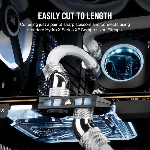CORSAIR Hydro X Series XT Softline Mesh Tubing - Easily Cut to Length - Durable EPDM Rubber - Black in Saudi Arabia