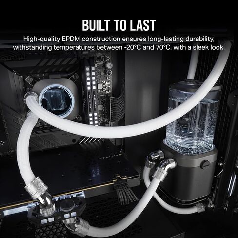 CORSAIR Hydro X Series XT Softline Mesh Tubing - Easily Cut to Length - Durable EPDM Rubber - Black in Saudi Arabia