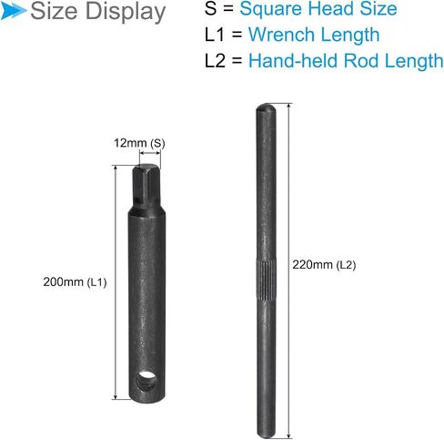 Lathe Chuck Wrench, 12mm Square Head L125x 220mm, with Hand-Held Rod Easy to Use Square Head Key Spanner Tool -(Applications: for CNC Router Engraving Milling Machine) in Saudi Arabia