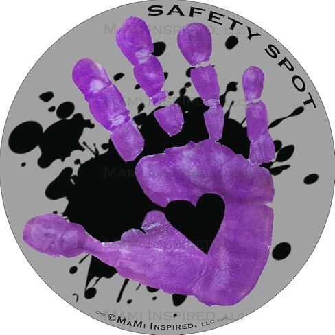 Magnet - Kids Handprint for Car Parking Lot Safety - Gray Background with Splat (Blue) in Saudi Arabia