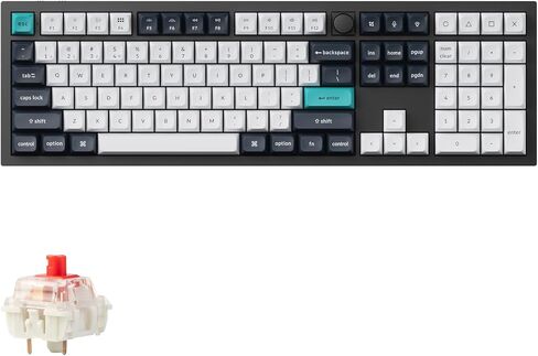 Keychron Q6 Max QMK/VIA Bluetooth Wireless /2.4 GHz/USB-C Wired Custom Mechanical Keyboard, Full Size Programmable Knob RGB Backlit Hot-Swappable Gateron Brown Switch for Mac Windows Linux - Black in Kuwait