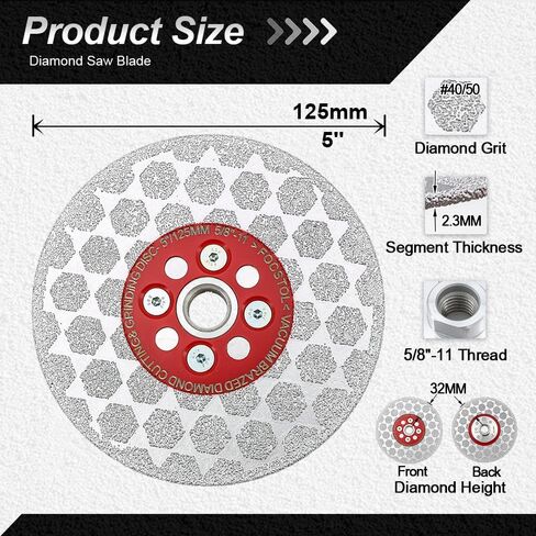 Diamond Cutting Grinding Disc - 4.5 Inch(115mm) Tile Cutting Blade for Porcelain Ceramic Tile Marble Quartz for Angle Grinder in Kuwait