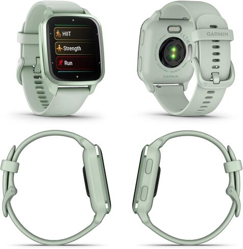 ساعة Wearable4U Garmin Venu Sq 2 GPS الذكية، مراقبة الصحة طوال اليوم، عمر بطارية طويل الأمد، شاشة AMOLED، حزمة البنك الإلكتروني Cool Mint in Kuwait