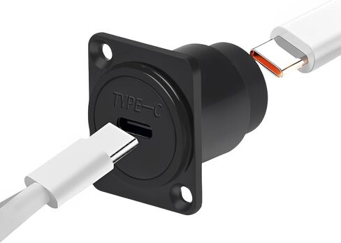 محول لوحة USB-C 3.1 مع غطاء غبار - وحدة من النوع D مقاومة للماء، موصل حاجز من أنثى إلى أنثى لنقل البيانات والشحن in Saudi Arabia