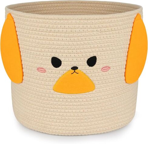 Cow Woven Baskets Cotton Rope Storage Basket, Large Cow Toy Basket with Handle, Cute Animal Baby Laundry Basket, Nursery Basket Organizer, Baby Shower Gifts Pet Toy Storage 15"D x 13.7"H in Kuwait