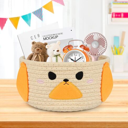 Cow Woven Baskets Cotton Rope Storage Basket, Large Cow Toy Basket with Handle, Cute Animal Baby Laundry Basket, Nursery Basket Organizer, Baby Shower Gifts Pet Toy Storage 15"D x 13.7"H in Kuwait