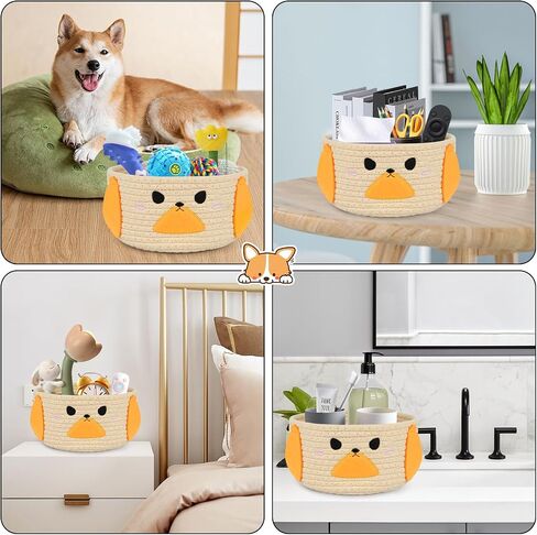 Cow Woven Baskets Cotton Rope Storage Basket, Large Cow Toy Basket with Handle, Cute Animal Baby Laundry Basket, Nursery Basket Organizer, Baby Shower Gifts Pet Toy Storage 15"D x 13.7"H in Kuwait