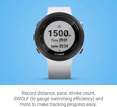 Garmin Swim 2, GPS Swimming Smartwatch for Pool and Open Water with Signature Stand and Cloth | Underwater Heart Rate, Records Distance, Pace, Stroke Count and Type in Saudi Arabia