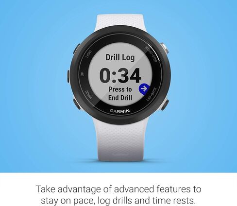 Garmin Swim 2, GPS Swimming Smartwatch for Pool and Open Water with Signature Stand and Cloth | Underwater Heart Rate, Records Distance, Pace, Stroke Count and Type in Saudi Arabia