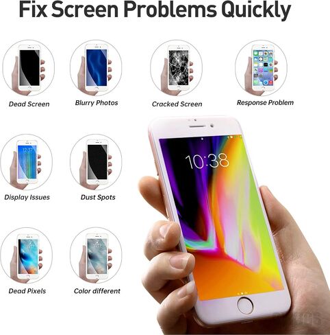 for iPhone 7 Screen Replacement with Home Button 4.7" Black, 3D Touch LCD Display Digitizer Full Assembly with Fix Tools Front Camera Speaker Sensor Glass Screen Repair Kit A1660, A1778, A1779 in Kuwait