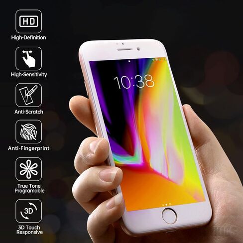 for iPhone 7 Screen Replacement with Home Button 4.7" Black, 3D Touch LCD Display Digitizer Full Assembly with Fix Tools Front Camera Speaker Sensor Glass Screen Repair Kit A1660, A1778, A1779 in Kuwait