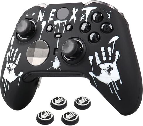 RALAN Laser Blood Handprint Design Controller Skin with 4 Thumb Grips for Xbox Elite Wireless Controller Series 2 Core, Anti-Slip Silicone Controller Cover Protector Case in Saudi Arabia
