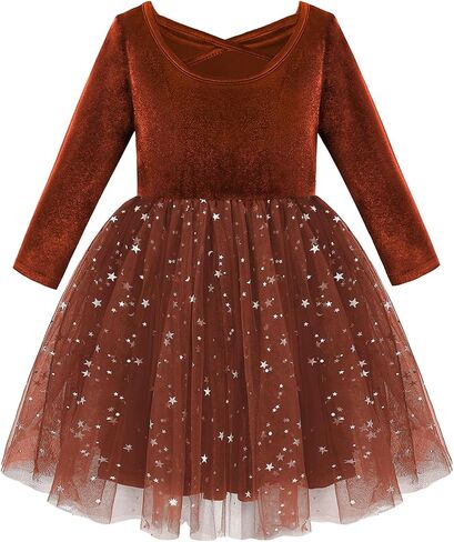 Weixinbuy Baby Girl Fall Winter Clothes Toddler Girls Velvet Twirl Dress Long Sleeve Party Dress for Baby Girls in Kuwait