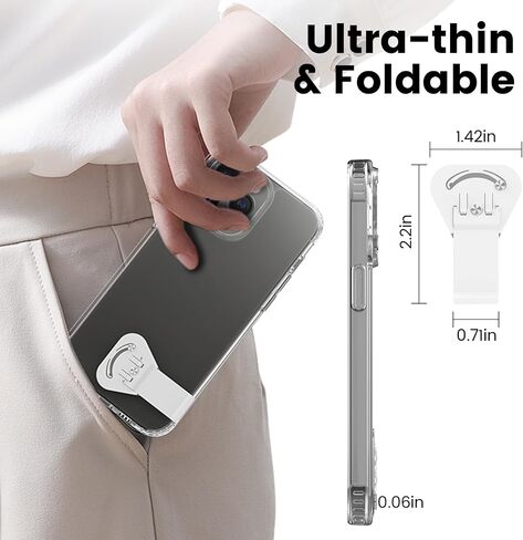 OUTXE 2 Pack Ultra-Thin Phone Kickstand, Universal Kickstand for Phone case Vertical/Horizontal Metal Rotatable Phone Stand for Desk for iPhone 15/14/13/12/11 Mini Plus Pro Max, Galaxy S24 - Black in Saudi Arabia