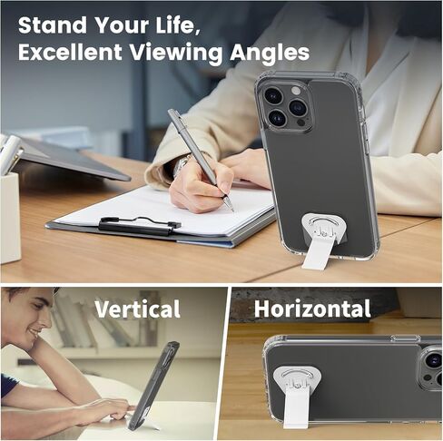 OUTXE 2 Pack Ultra-Thin Phone Kickstand, Universal Kickstand for Phone case Vertical/Horizontal Metal Rotatable Phone Stand for Desk for iPhone 15/14/13/12/11 Mini Plus Pro Max, Galaxy S24 - Black in Saudi Arabia