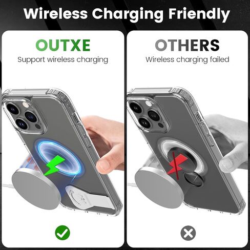 OUTXE 2 Pack Ultra-Thin Phone Kickstand, Universal Kickstand for Phone case Vertical/Horizontal Metal Rotatable Phone Stand for Desk for iPhone 15/14/13/12/11 Mini Plus Pro Max, Galaxy S24 - Black in Saudi Arabia