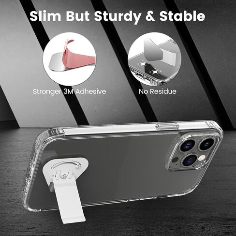 OUTXE 2 Pack Ultra-Thin Phone Kickstand, Universal Kickstand for Phone case Vertical/Horizontal Metal Rotatable Phone Stand for Desk for iPhone 15/14/13/12/11 Mini Plus Pro Max, Galaxy S24 - Black in Saudi Arabia