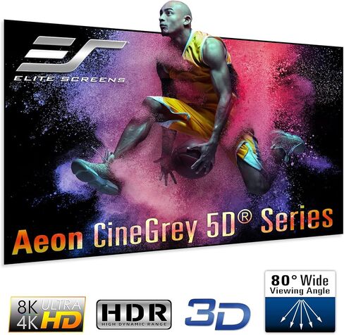 Elite Screens Aeon Series, 110-inch Projector Screen 16:9, 8K Ultra HD Home Theater Fixed Frame ISF Material Edge Free Borderless Projector Screen, CineWhite UHD-B Front Projection Screen, AR110WH2 in Saudi Arabia