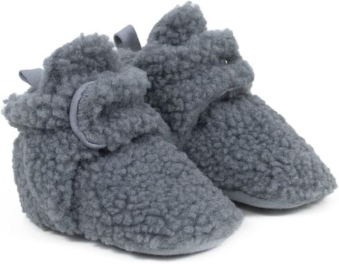 Robeez Baby Girls and Boys Crib Fleece Sherpa Snap Booties with Slip-Resistant Soles for Infant and Toddler, 0-18 Months in Kuwait
