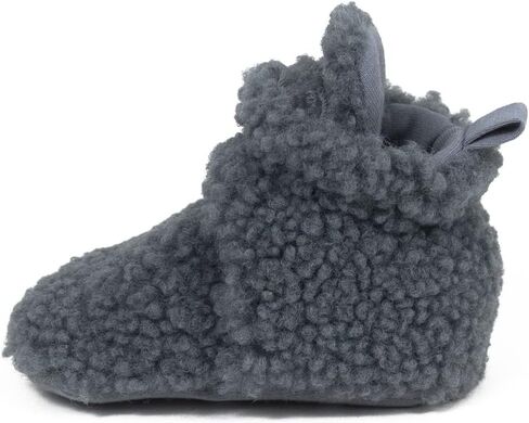 Robeez Baby Girls and Boys Crib Fleece Sherpa Snap Booties with Slip-Resistant Soles for Infant and Toddler, 0-18 Months in Kuwait