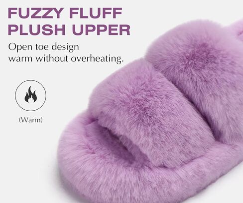 COFACE Womens House Slippers Woman Fuzzy Fluff Indoor Slipper Ladies Furry Fur Bedroom Slip On Slipers Women’s Home Winter Open Toe Plush Shearling Slide Size 5-11 in Kuwait