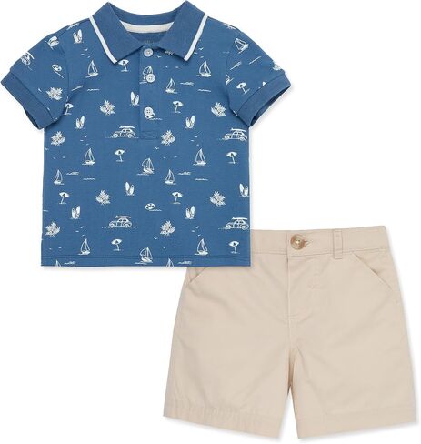 Little Me Clothes for Baby Boys' Cotton Polo Short-Sleeve and Shorts Set in Saudi Arabia