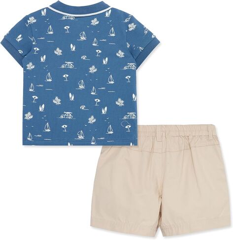 Little Me Clothes for Baby Boys' Cotton Polo Short-Sleeve and Shorts Set in Saudi Arabia