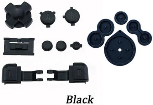 Full Set Buttons A B L R LR Button Power On Off Volume Button & Conductive Pad for Game boy Advance SP GBA SP Console (Clear Black) in Kuwait