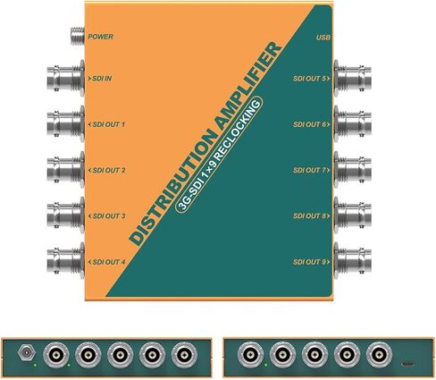AVMATRIX SD1191 1x9 SDI Distribution Amplifier Splitter with Input Detection, Re-clocking, Cable Equalization, Supports HD-SDI/HD-SDI/SDI in Kuwait