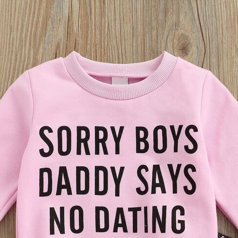 ZAXARRA Toddler Girls Clothes Letter Print Long Sleeve Sweatshirt Stretch Pants Set 2 Piece Outfits in Saudi Arabia