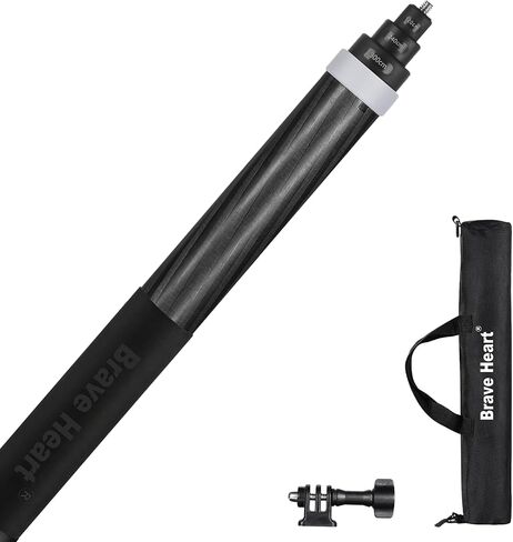 Rotating Locking Selfie Stick, 36cm to 3m Carbon Fiber Stick for Insta360 ONE X4 X3 R RS X Insta 360 GO 2 3,for GoPro Max Hero 12 11 10 9 8 7 DJI Action 3 4 Pocket 3 (Yellow) in Saudi Arabia