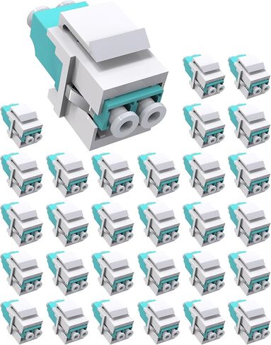 15PCS Duplex LC to LC F/F Coupler Keystone Jack Modular, LC/OM3 Duplex Multimode Coupler (MM) Fiber Optic Cable Adapter for Patch Panels and Wall Plates in Kuwait