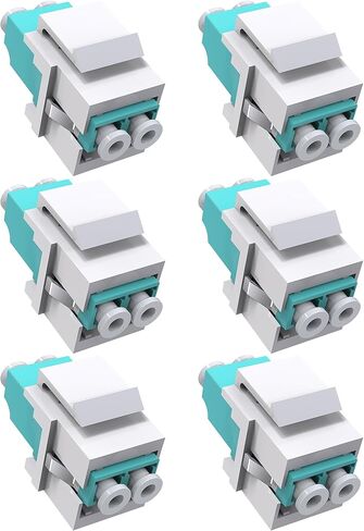 15PCS Duplex LC to LC F/F Coupler Keystone Jack Modular, LC/OM3 Duplex Multimode Coupler (MM) Fiber Optic Cable Adapter for Patch Panels and Wall Plates in Kuwait