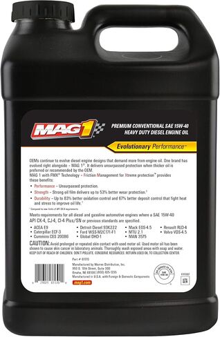 62631 SAE 15W-40 Premium Conventional Heavy Duty Diesel Engine Oil - 1 Gallon in Saudi Arabia