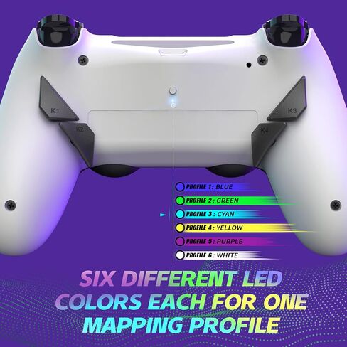 eXtremeRate Dawn Type-C Version Remap Kit for PS4 Slim Pro Controller JDM-040/050/055 with 6 Customizable Mapping Profiles, Black Redesigned Back Shell and 4 Back Buttons - Without Controller in Saudi Arabia