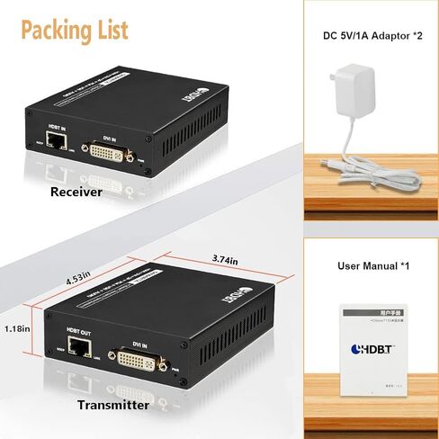 Digital HDMI Extender Over Cat5e/6 Uncompressed Full HD 1080p 60Hz HDMI Over Ethernet Cable Up to 495Ft, HDMI IP Extender Support IR Remote Control and HDMI Loop Out in Saudi Arabia