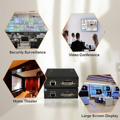 Digital HDMI Extender Over Cat5e/6 Uncompressed Full HD 1080p 60Hz HDMI Over Ethernet Cable Up to 495Ft, HDMI IP Extender Support IR Remote Control and HDMI Loop Out in Saudi Arabia