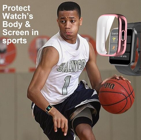 Watch Cases Compatible with RUIMEN D1 1.85" Smart Watch, TPU Case with Screen Protector, Protecting Watch Body & Screen in Saudi Arabia