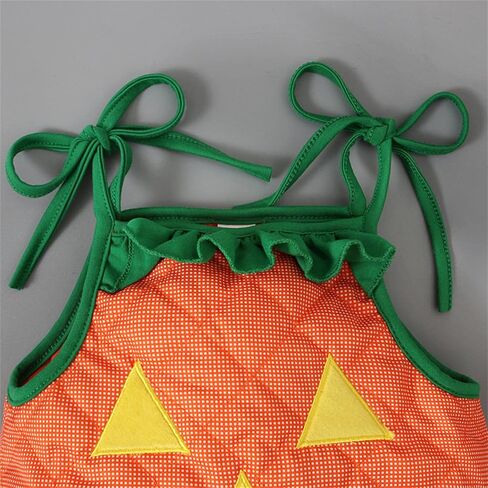 Noubeau Toddler Baby Boy Girl Halloween Clothes Pumpkin Sleeveless Romper Bodysuit One Piece Halloween Outfit in Saudi Arabia